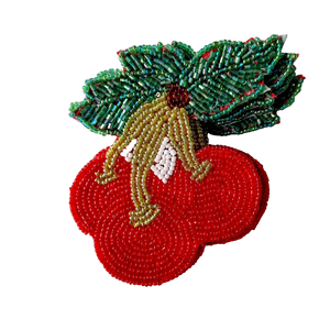 Dessous de verre de conception d'arbre de Noël de perles de rocaille faites à la main pour le thé et le café acceptent le style unique perlé de conception personnalisée - Product Image 5