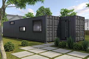 Blue Prefab Container House Sliding <b>Window</b> Modular Cabin Portable Steel Home Office Unit Hanging Folding <b>Screen</b> Magnetic <b>Screen</b> - Product Image 5