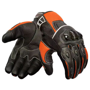 Gants en cuir haute performance avec protection contre les chocs et conception de gants en cuir pour hommes pour les activités de moto et tactiques - Product Image 2