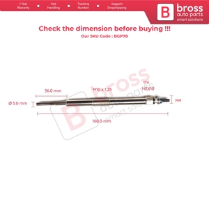 BGP78 1 Piece <b>Heater</b> Glow <b>Plug</b> 11 Volt 19850 0W010 for 1.4 D 4D One D - Product Image 5