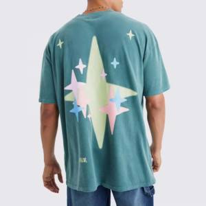 เสื้อยืดแฟชั่นทรงโอเวอร์ไซส์สำหรับผู้ชาย ลายพิมพ์วินเทจ ผ้าถักย้อมสีแบบแอซิดวอช 100% ผ้าฝ้าย ระบายอากาศได้ดี เป็นมิตรต่อสิ่งแวดล้อม เหมาะสำหรับฤดูร้อน - Product Image 6