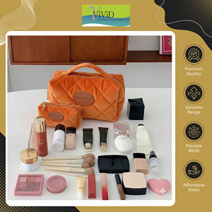 กระเป๋าเครื่องสำอางสำหรับเดินทางผู้หญิง ดีไซน์หรูหราทันสมัยจากอินเดีย ผลิตจากวัสดุ PU พร้อมซิป ใช้งานสะดวก เป็นมิตรกับสิ่งแวดล้อม - Product Image 6