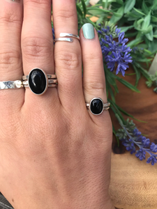 Onyx noir naturel pierre précieuse 925 argent Sterling Onyx noir fait à la main bague en cristal femmes bijoux anniversaire cadeau parfait pour elle - Product Image 5