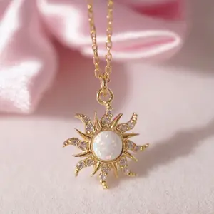 Fashion Fine Set Jewelry Sets For Women Womens Gold Vintage Opal Bracelet Pendant Necklace Earrings Rings Diamond Necklace
