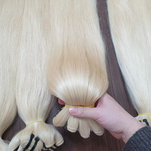 100% véritables extensions de cheveux vierges vietnamiennes Remy noir/marron cuticule alignée trame de Machine blanchie 8 ''-32'' longueur pour les couleurs - Product Image 1