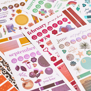 <span class=keywords><strong>Etiquetas</strong></span> de embalaje Premium para <span class=keywords><strong>libros</strong></span> de pegatinas de diario reutilizables personalizadas para organización y estética de revistas - Product Image 5
