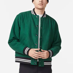 Chaqueta Universitaria Vintage de Lona Personalizada al por Mayor, Cuello Alto, Mangas Completas, para Hombre, Nueva Moda de Invierno - Product Image 1