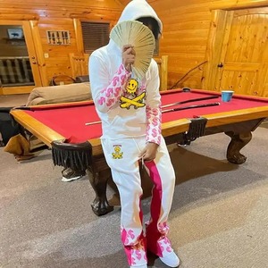 Vente en gros personnalisé bouffant impression survêtement à capuche Streetwear XL taille lourde surdimensionnée pantalon de survêtement à capuche ensemble Logo vente à chaud - Product Image 5