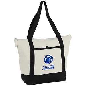Sac fourre-tout en toile de coton biologique avec fermeture éclair, pour le bureau, recyclable, écologique, élégant, sac de shopping professionnel, logo personnalisé, vente en gros - Product Image 1
