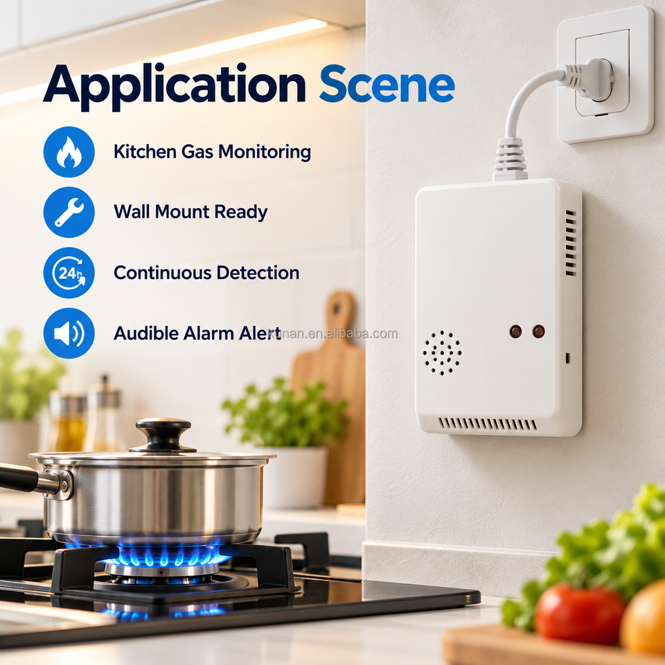Kunan Natural Gas Detector 220V Semiconductor Sensor Sound and Light ...