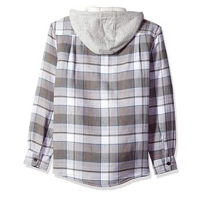 Ropa Urbana para Hombre, Camisa de Franela 100% Algodón con Capucha, Chaqueta de Manga Larga con Forro Acolchado y Diseño a Cuadros - Product Image 2