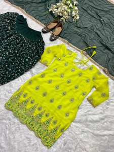 Spécial Dhoti Salwar Readymade, Georgette personnalisable avec impression numérique avec pantalon de style Dhoti, tenue traditionnelle indienne pour femmes - Product Image 3