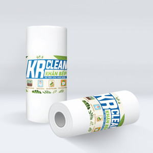 Krclean ผ้าไมโครไฟเบอร์ดูดซับน้ำได้ดี100แผ่นสีขาว20x25ซม. โต๊ะอาหารยั่งยืนใช้ในห้องครัว - Product Image 1