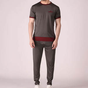 Chándal informal de moda con camiseta de manga corta y pantalones con cordón Chándal ligero cómodo con material transpirable - Product Image 1