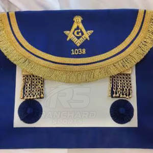 Tablier de maître maçon brodé avec des symboles artisanaux en peau d'agneau, tablier maçonnique classique, tablier de frère artisan - Product Image 6