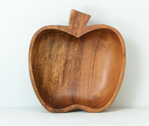 Cuenco de madera con forma de manzana, cuenco de madera de nueva moda, cuenco para servir postres, gran oferta, diseño moderno personalizado - Product Image 2