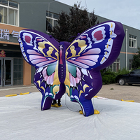 Énormes ailes gonflables décoratives personnalisées de centre commercial papillon gonflable suspendu géant avec LED