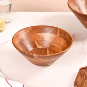Premium Quality Acacia Wood <b>Bowl</b> Set Multipurpose for Kitchen Use for Serving <b>Curries</b> Salads or Snacks Direct From India - Product Image 3