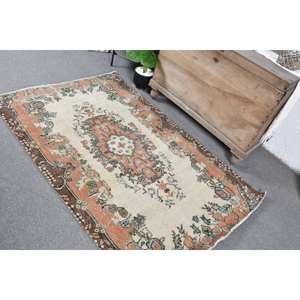 Vintage 3.7 X 5.6ft tapis turc Beige Orange Patchwork classique laine tapis pour salon décorations 4m largeur Latex 9x12 - Product Image 4