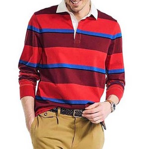 Rugby de los hombres de la mejor calidad para Polos Jersey transpirable de manga larga con cuello de rayas blancas Patrón de estampado de colores negros y grises - Product Image 5