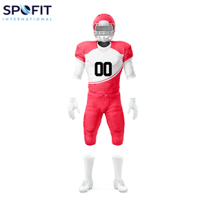 ชุดยูนิฟอร์มอเมริกันฟุตบอลคุณภาพสูงแบบสั่งทำพิเศษ ชุดเสื้อและกางเกงขาสั้น พิมพ์ลายแบบซับลิเมชั่น พร้อมชื่อทีมและหมายเลข  ออกแบบได้ตามต้องการ สำหรับผู้ใหญ่  ชุดสำหรับการแข่งขัน - Product Image 2