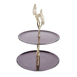 Soporte de pastel de Metal para servir pasteles de taza de aluminio de calidad superior de 2 niveles para vajilla de Hotel soporte de pastel decorativo - Product Image 1
