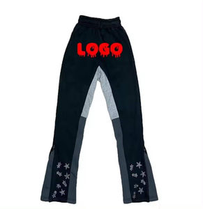 Pantalon de survêtement 2025 pantalon de survêtement empilé hommes lâche empilé Splash peinture piste Baggy Flare personnalisé Joggers Bootcut pantalon de survêtement évasé - Product Image 5