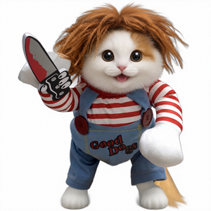 Costume <span class=keywords><strong>di</strong></span> Halloween per Cani, Abbigliamento per Animali Domestici, Vestito da Zucca, Pupazzo <span class=keywords><strong>di</strong></span> Neve, <span class=keywords><strong>Chucky</strong></span>, Outfit Natalizio per Gatti e Cani, Produzione Diretta OEM - Product Image 2