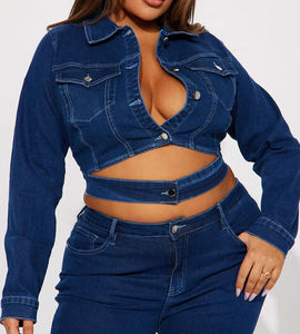 Chaqueta Vaquera de Mezclilla Cruda con Hombros Caídos, Estilo Oversize, Lujosa y Elegante para Mujer, Invierno 2025, Ecológica y Reversible - Product Image 4