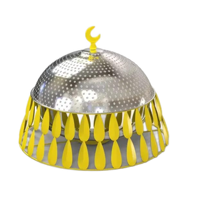 Casseroles isothermes en acier inoxydable faites à la main support pour arbre tapis de service et tampons en argent et doré - Product Image 3