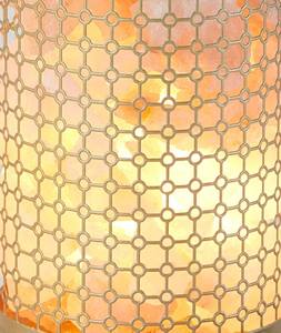 Lampe à sel ronde en métal enduit de poudre noire sculptée coquillage décoration de la maison artisanat naturel - Product Image 6