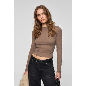 GRIMELANGE GRIGROS Women's Stretch Fabric Fitted <b>Slim</b> Fit Long Sleeve T-Shirt - Product Image 3