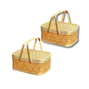 PANIER CADEAU EN BAMBOU fait main PANIER DE FRUITS Idée cadeau écologique pour toutes les occasions Décoration intérieure - Product Image 1