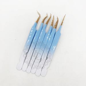 Pinzas de extensión de pestañas con revestimiento de Color personalizado de punto de oro rosa pinzas de mango liso pinzas de pestañas probadas a mano - Product Image 3