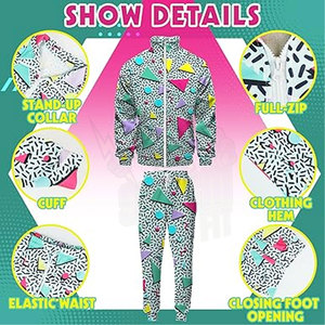 Conjunto de chándal Vintage para hombre, ropa de calle retro estilo años 80, chaqueta clásica y pantalones de chándal, conjunto atlético de dos piezas - Product Image 2