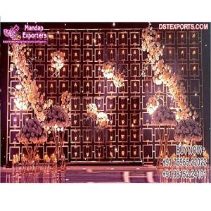 Western Stage Candle Walls for Event and <b>Parties</b> Wedding <b>Gold</b> Metal Candle Back Walls Designer Wedding <b>Decor</b> Metal Candle Walls - Product Image 1