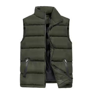 Logotipo personalizado invierno nueva moda chaleco hombres chaquetas cuello alto cálido Puffer sin mangas estampado Puffer chaqueta acolchada ropa al aire libre - Product Image 5