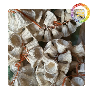 Cloche de Noël en rotin faite à la main | Ornement d'arbre de vacances rustique | Fourniture en vrac disponible - Product Image 6