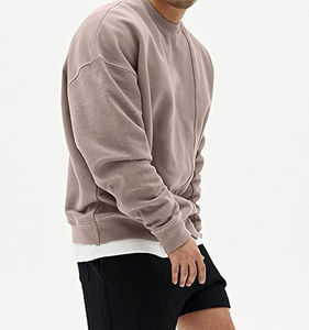 Sweat-shirt d'hiver pour homme, coupe classique, léger, en coton/polyester, polaire, uni, texture confortable, écologique, respirant - Product Image 2