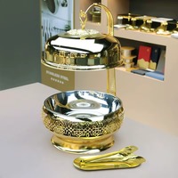 Plat à réchaud en or de luxe exquis, parfait pour les événements de traiteur, l'accueil à domicile et une expérience culinaire haut de gamme en provenance d'Inde