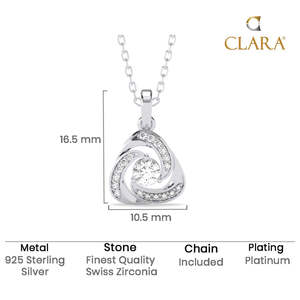 Pendentif Solitaire Bianca en Argent, Or, Or Rose, Platine, Rhodium Plaqué, Géométrique, Diamant, Zircon, Perle, Tendance, pour Fiançailles - Product Image 5