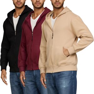 เสื้อฮู้ดผู้ชายผ้าฝ้ายมีซิปรูดซิปรูดซิปใส่โลโก้ได้ตามต้องการ - Product Image 1