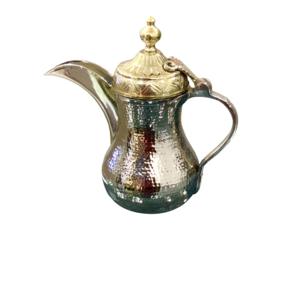 <b>Arabic</b> <b>Tea</b> Pot Kettle Nickle Plated Finishing Solid Brass Metal <b>Tea</b> Container Dallah for Kitchen Catering Coffee Dallah <b>Sets</b> - Product Image 1