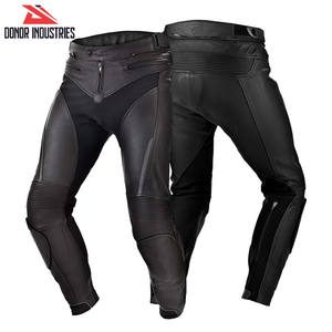 Pantalon en cuir véritable et tissu mélangé, taille haute, respirant, extensible, toile douce, durable, confortable et léger - Product Image 3