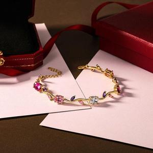 Jeulia Blossom Tulip Alloy <b>Bracelet</b> with Oval Marquise Cut <b>Stone</b> for Party - Product Image 4