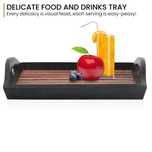 Plateau en bois aux bords incurvés avec sculpture centrale, best-seller, plateau décoratif en bois fiable et durable au prix le plus bas - Product Image 3