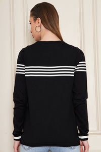 Blouse en tricot rayée à col rond et manches longues pour femme, confortable et élégante, respirante, de haute qualité, service OEM - Product Image 4