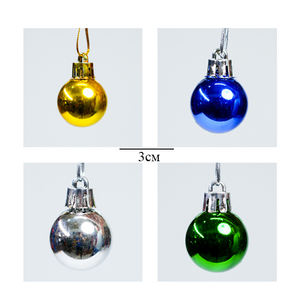 Boules en plastique lisses et colorées de 3 cm, 24 pièces, imprimées en couleur, fabriquées à la machine, à suspendre - Product Image 3