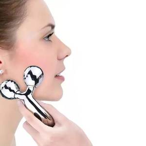 Masseur facial 3D Myrva en acier inoxydable, vibration, portable, rechargeable par USB, appareil de lifting du visage manuel - Product Image 1