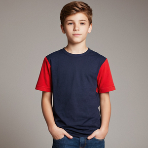 T-shirt d'été pour garçons, tissu en coton, coupe confortable, haut à manches courtes, vêtements tendance pour enfants, style décontracté, matière douce, respirant - Product Image 6